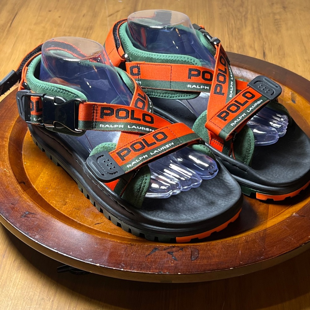 Polo Ralph Lauren Adventure Suede Sandals Mens Strappy Gorpcore Utility Logo 7